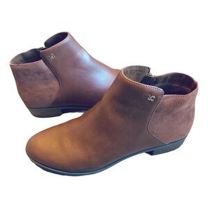 Liz Claiborne Ankle Boots Roycen Block Heel Size 10 NIB Faux Brown Suede